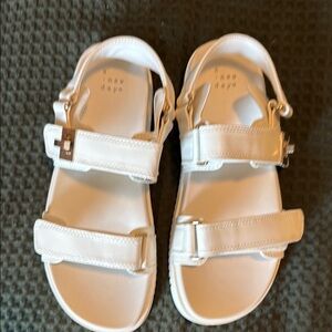 a new day White Sandals with Adjustable Straps